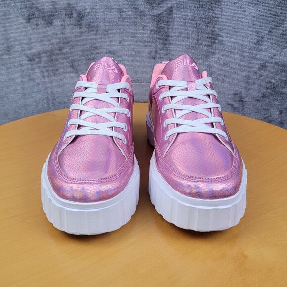 Fila Sandblast Low Iridescent Snake Platform Women's Sz 10 Pink Fashion Sneakers - Picture 4 of 16